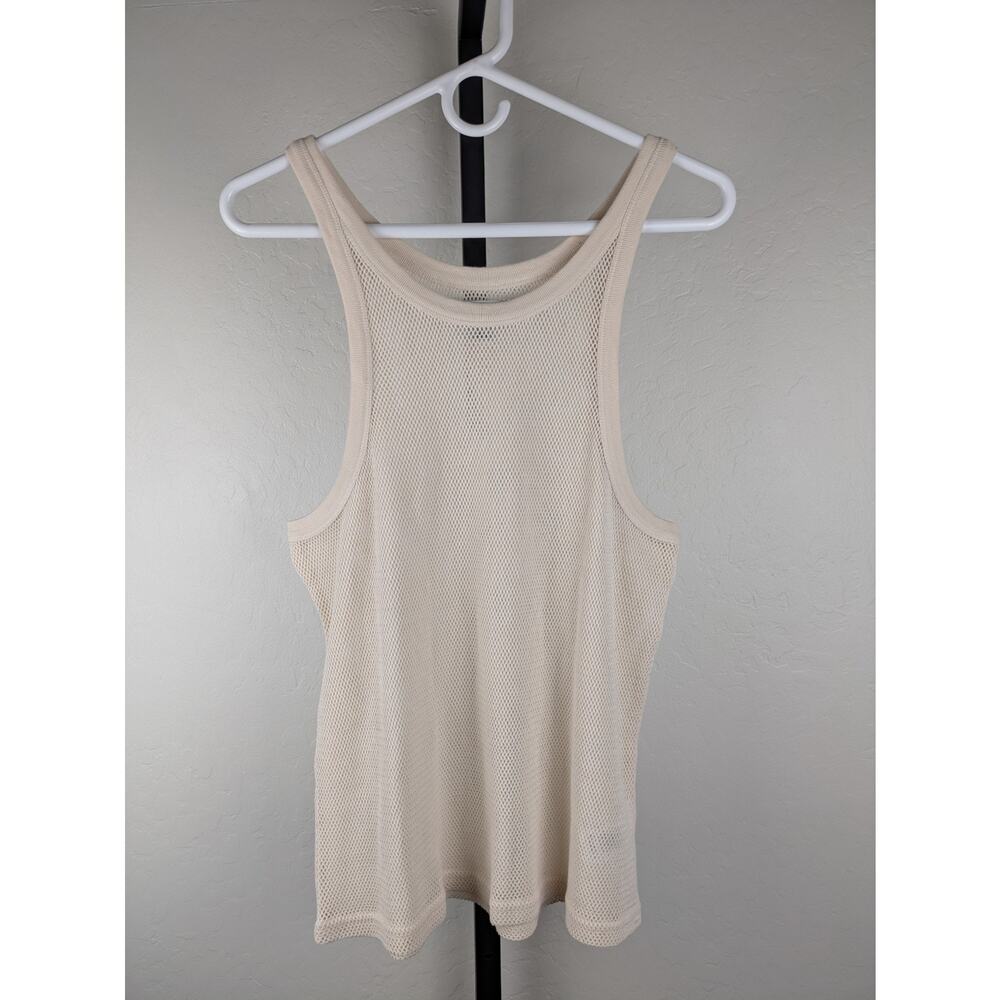Urban Outfitters cream Mesh Knit Tank Top Muscle Shirt 100% cotton